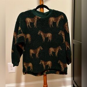 Hartstrings Forest Green Knit with Horse Design